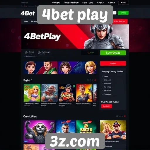 Interface do usuário do site 4bet play avaliada